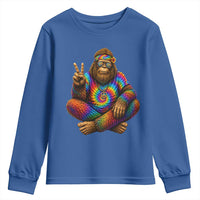 Hippie Bigfoot Peace Sign Tie Dye Sasquatch Youth Sweatshirt