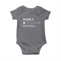 People 1 Star Absolute Nightmare Would Not Recommend Baby Onesie Funny Bold Text