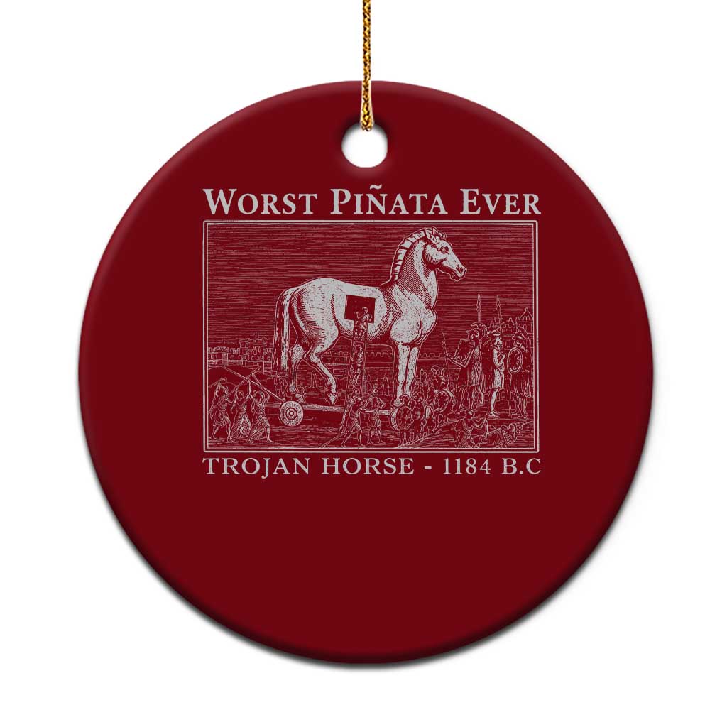 Worst Pinata Ever Trojan Horse Ceramic Ornament Funny Greek Mythology History