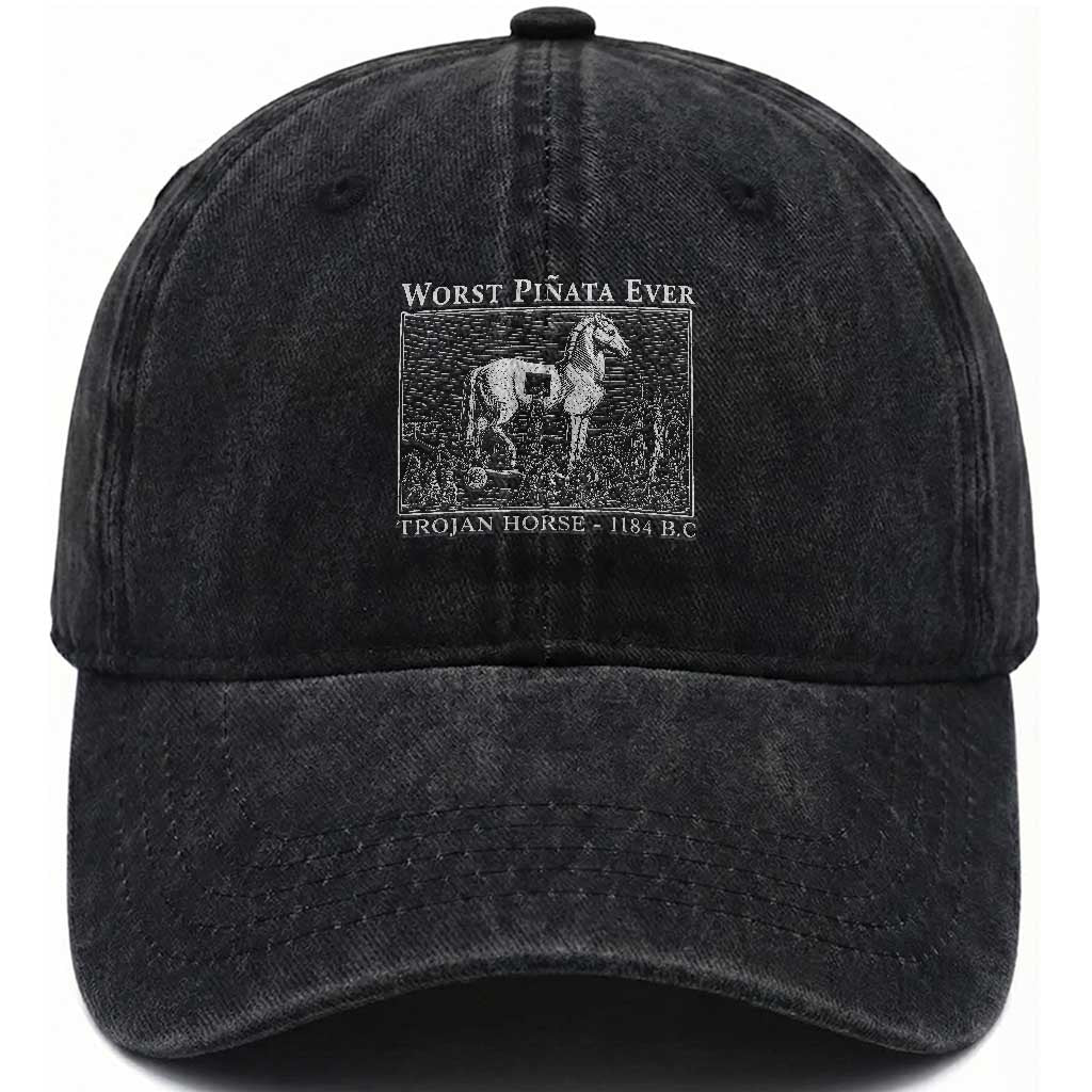 Worst Pinata Ever Trojan Horse Washed Cotton Baseball Cap Funny Greek Mythology History
