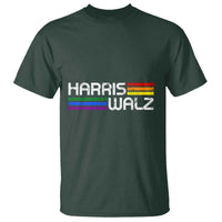 Harris Walz T Shirt LGBT Rainbow Flag Retro Faded Stripes - Wonder Print Shop