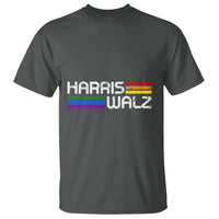 Harris Walz T Shirt LGBT Rainbow Flag Retro Faded Stripes - Wonder Print Shop