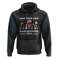 Harris Walz Hoodie Mind Your Own Damn Business 2024 American Flag Rainbow LGBT - Wonder Print Shop