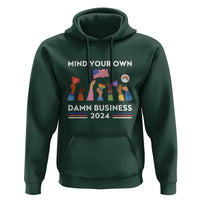 Harris Walz Hoodie Mind Your Own Damn Business 2024 American Flag Rainbow LGBT - Wonder Print Shop