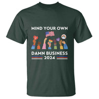 Harris Walz T Shirt Mind Your Own Damn Business 2024 American Flag Rainbow LGBT - Wonder Print Shop