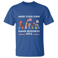 Harris Walz T Shirt Mind Your Own Damn Business 2024 American Flag Rainbow LGBT - Wonder Print Shop