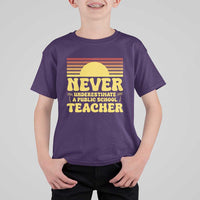 Harris Walz T Shirt For Kid Never Underestimate A Public School Teacher Sunshine Coconut Tree - Wonder Print Shop