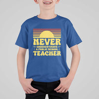 Harris Walz T Shirt For Kid Never Underestimate A Public School Teacher Sunshine Coconut Tree - Wonder Print Shop
