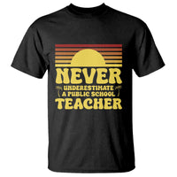 Harris Walz T Shirt Never Underestimate A Public School Teacher Sunshine Coconut Tree - Wonder Print Shop