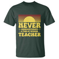 Harris Walz T Shirt Never Underestimate A Public School Teacher Sunshine Coconut Tree - Wonder Print Shop