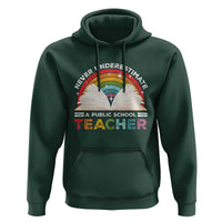 Tim Walz Hoodie Never Underestimate A Public School Teacher Rainbow Book - Wonder Print Shop