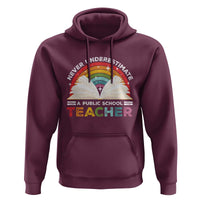 Tim Walz Hoodie Never Underestimate A Public School Teacher Rainbow Book - Wonder Print Shop
