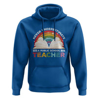 Tim Walz Hoodie Never Underestimate A Public School Teacher Rainbow Book - Wonder Print Shop