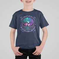 Suicide Prevention Awareness T Shirt For Kid Rise Against All The Odds Teal And Purple Tree Butterfly - Wonder Print Shop