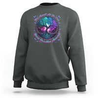 Suicide Prevention Awareness Sweatshirt Rise Against All The Odds Teal And Purple Tree Butterfly - Wonder Print Shop