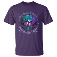 Suicide Prevention Awareness T Shirt Rise Against All The Odds Teal And Purple Tree Butterfly - Wonder Print Shop