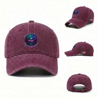 Suicide Prevention Awareness Washed Cotton Baseball Cap Rise Against All The Odds Teal And Purple Tree Butterfly