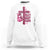 Breast Cancer Awareness Sweatshirt Pray Fight Believe Boxing Glove Cross Pink Ribbon - Wonder Print Shop