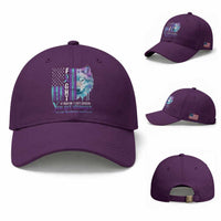Suicide Prevention Awareness Baseball Cap Fight It Doesn't Get Easier You Get Stronger Wolf American Flag