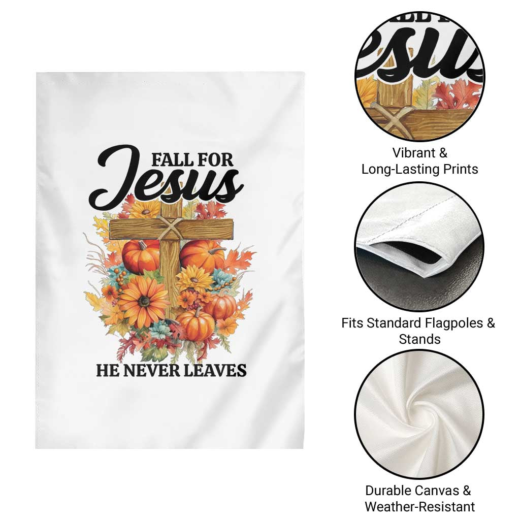 Funny Christian Garden Flag Fall For Jesus He Never Leaves Thanksgiving - Wonder Print Shop