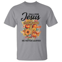 Funny Christian T Shirt Fall For Jesus He Never Leaves Thanksgiving - Wonder Print Shop