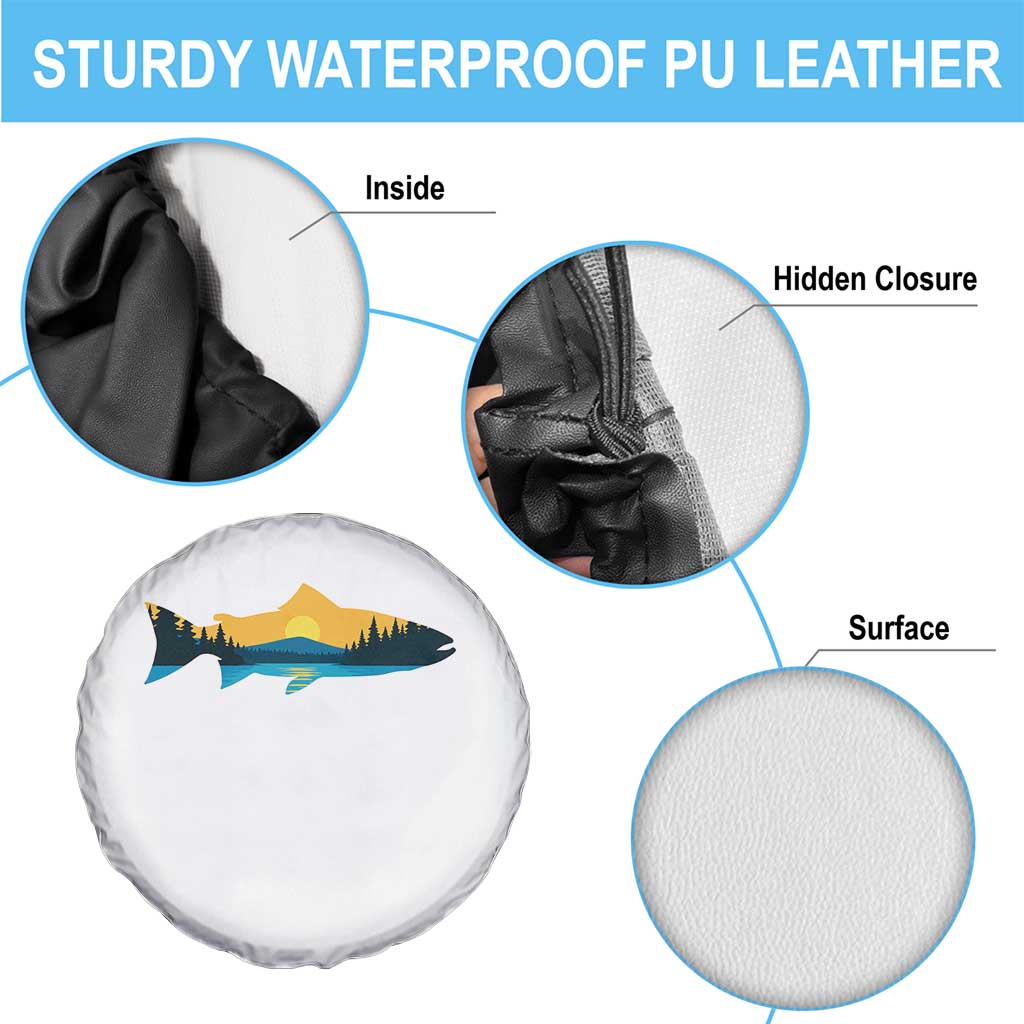 Trout Fly Fishing Outdoor Forest Mountain Nature Wildlife Fisherman Spare Tire Cover - Wonder Print Shop