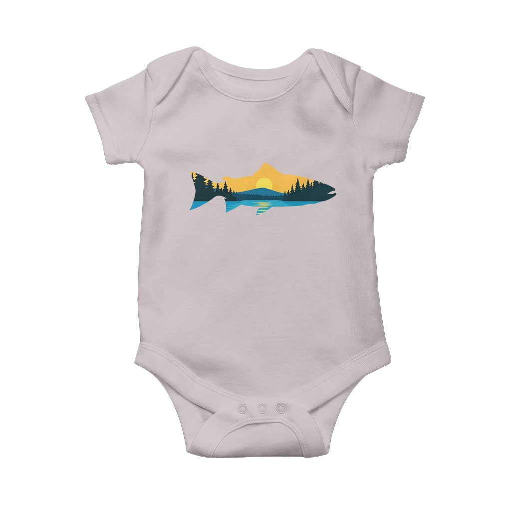 Trout Fly Fishing Outdoor Forest Mountain Nature Wildlife Fisherman Baby Onesie - Wonder Print Shop