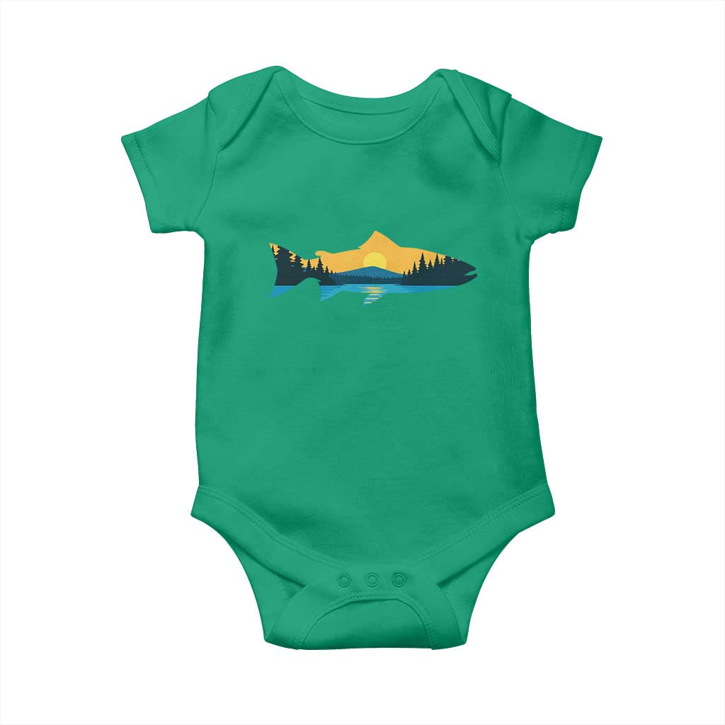 Trout Fly Fishing Outdoor Forest Mountain Nature Wildlife Fisherman Baby Onesie - Wonder Print Shop