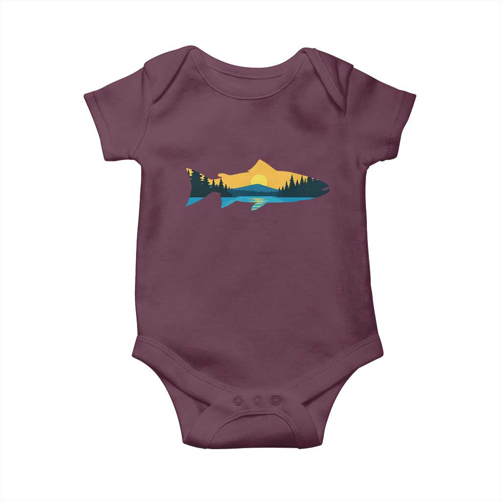 Trout Fly Fishing Outdoor Forest Mountain Nature Wildlife Fisherman Baby Onesie - Wonder Print Shop