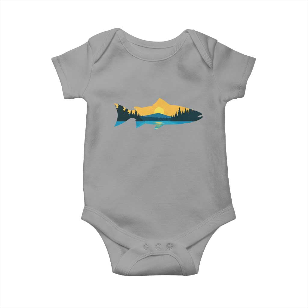 Trout Fly Fishing Outdoor Forest Mountain Nature Wildlife Fisherman Baby Onesie - Wonder Print Shop