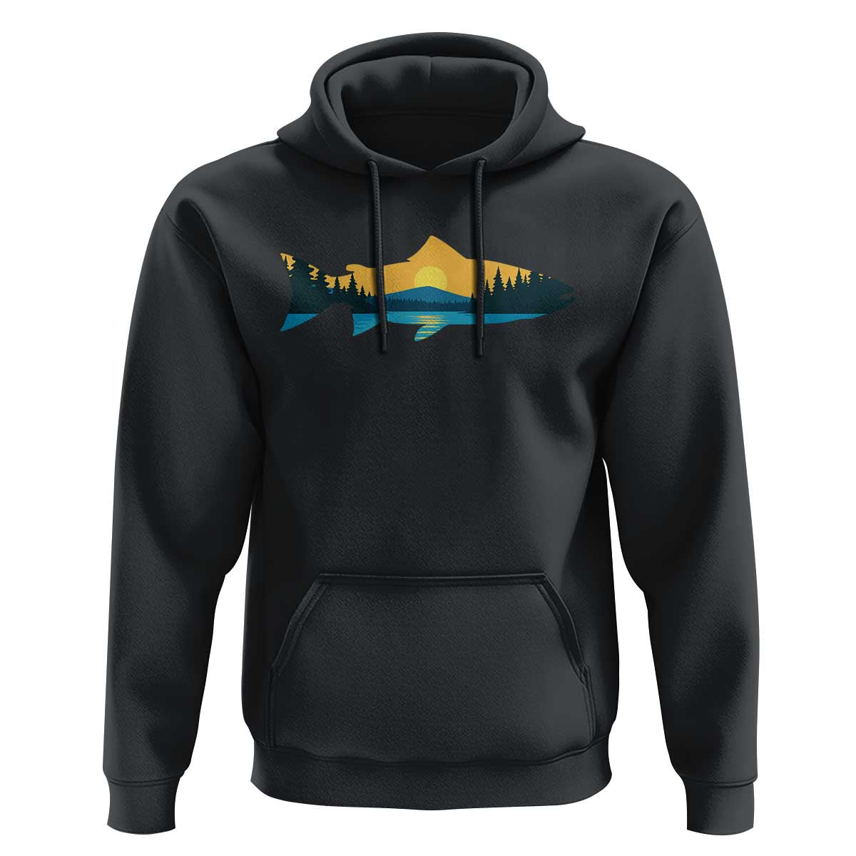 Trout Fly Fishing Outdoor Forest Mountain Nature Wildlife Fisherman Hoodie - Wonder Print Shop