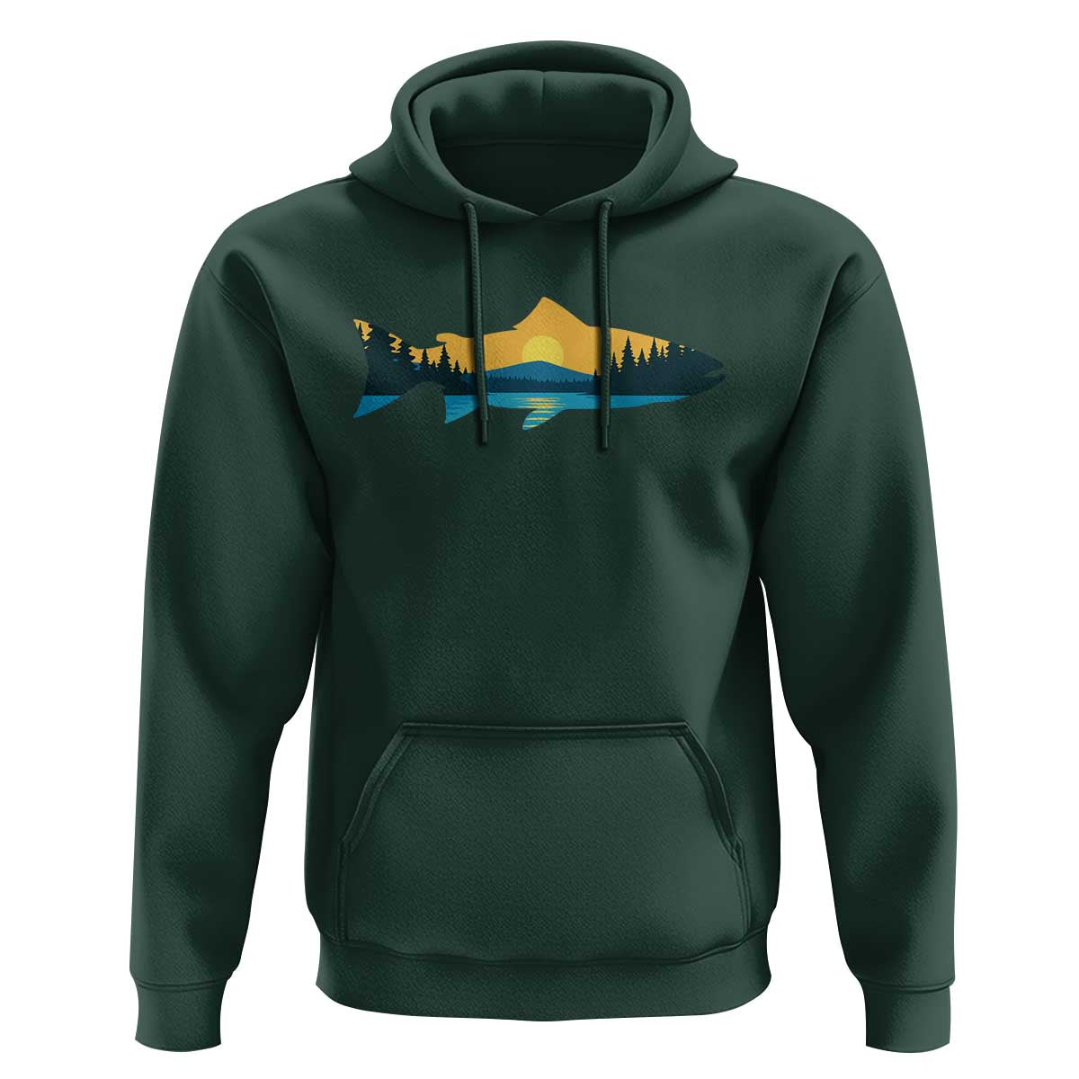 Trout Fly Fishing Outdoor Forest Mountain Nature Wildlife Fisherman Hoodie - Wonder Print Shop