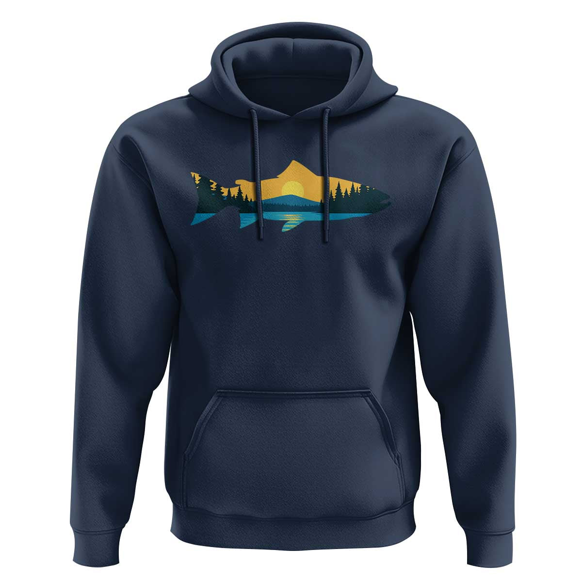 Trout Fly Fishing Outdoor Forest Mountain Nature Wildlife Fisherman Hoodie - Wonder Print Shop