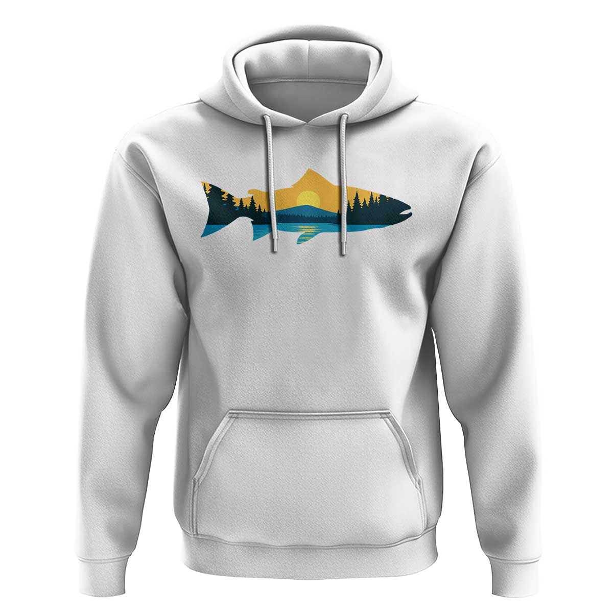 Trout Fly Fishing Outdoor Forest Mountain Nature Wildlife Fisherman Hoodie - Wonder Print Shop