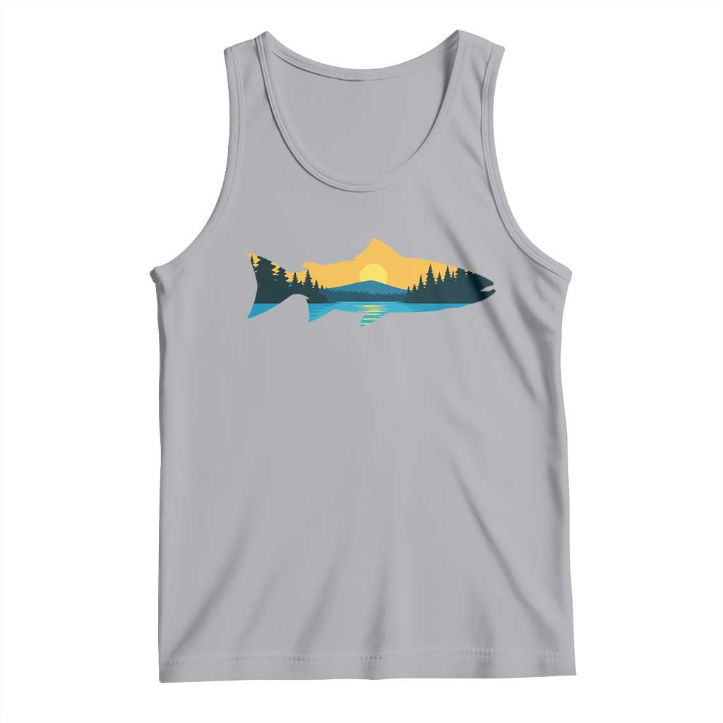 Trout Fly Fishing Outdoor Forest Mountain Nature Wildlife Fisherman Tank Top - Wonder Print Shop