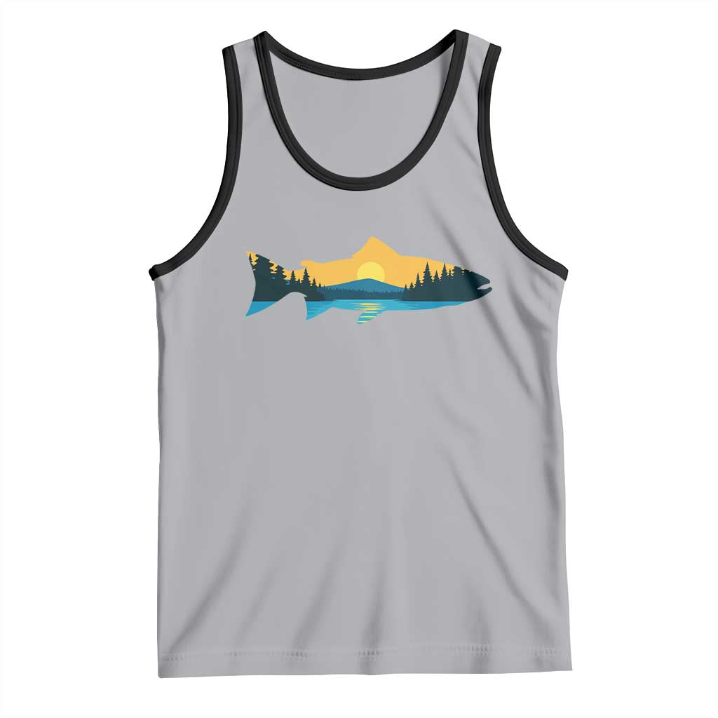 Trout Fly Fishing Outdoor Forest Mountain Nature Wildlife Fisherman Tank Top - Wonder Print Shop