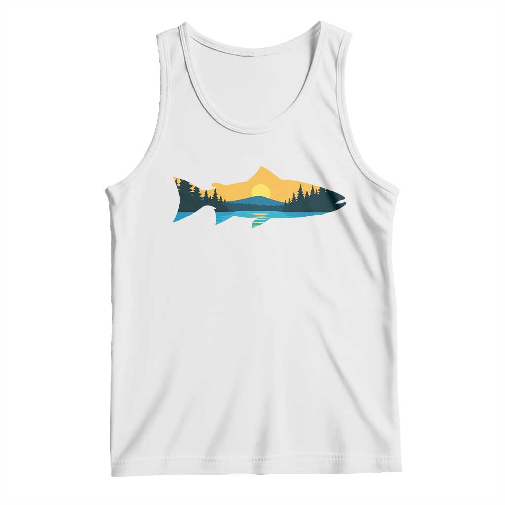 Trout Fly Fishing Outdoor Forest Mountain Nature Wildlife Fisherman Tank Top - Wonder Print Shop