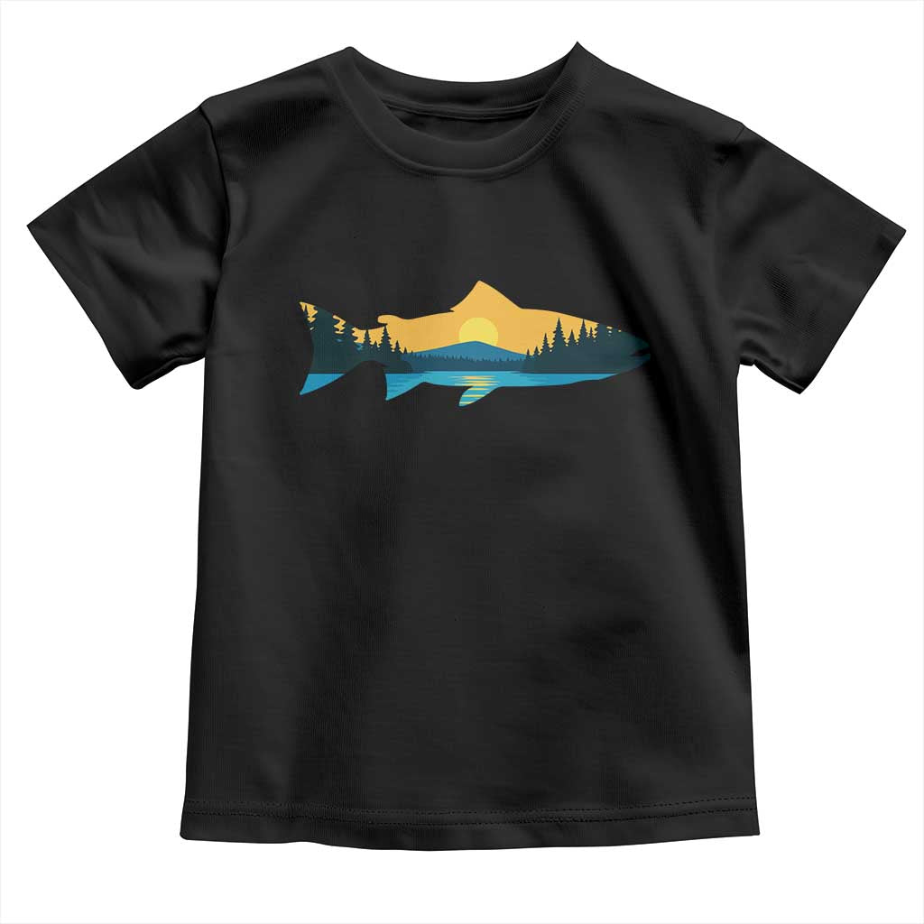 Trout Fly Fishing Outdoor Forest Mountain Nature Wildlife Fisherman Toddler T Shirt - Wonder Print Shop