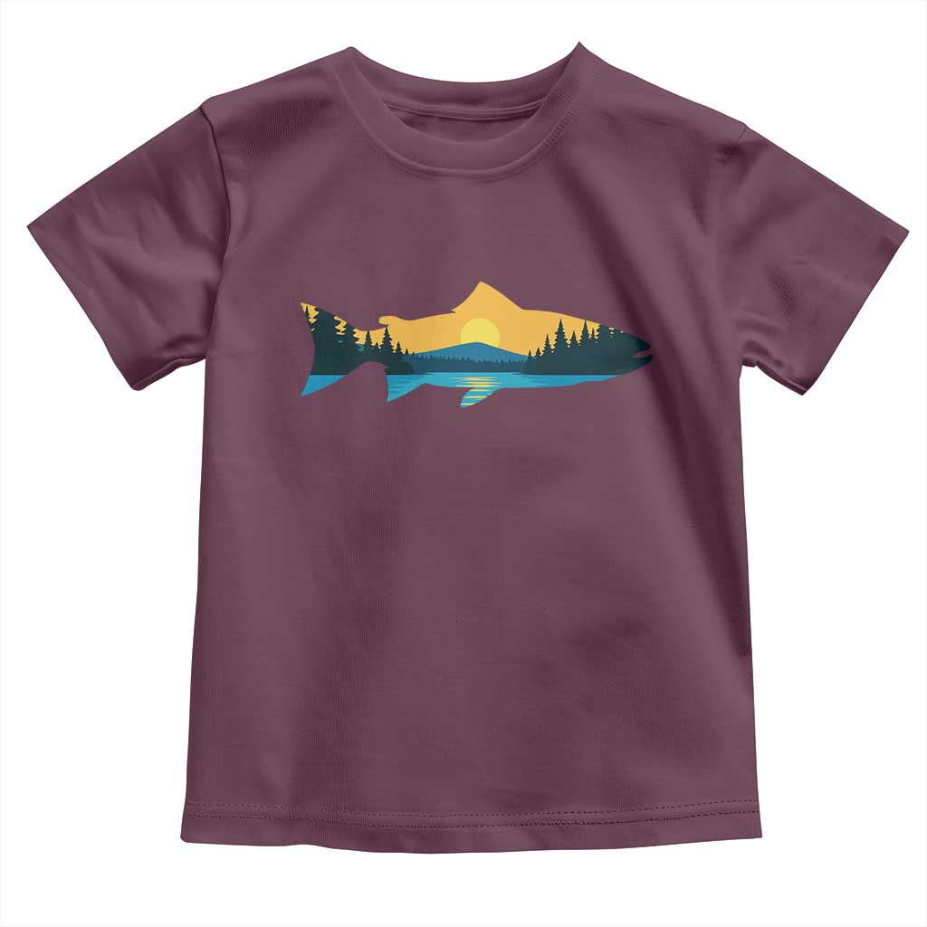 Trout Fly Fishing Outdoor Forest Mountain Nature Wildlife Fisherman Toddler T Shirt - Wonder Print Shop
