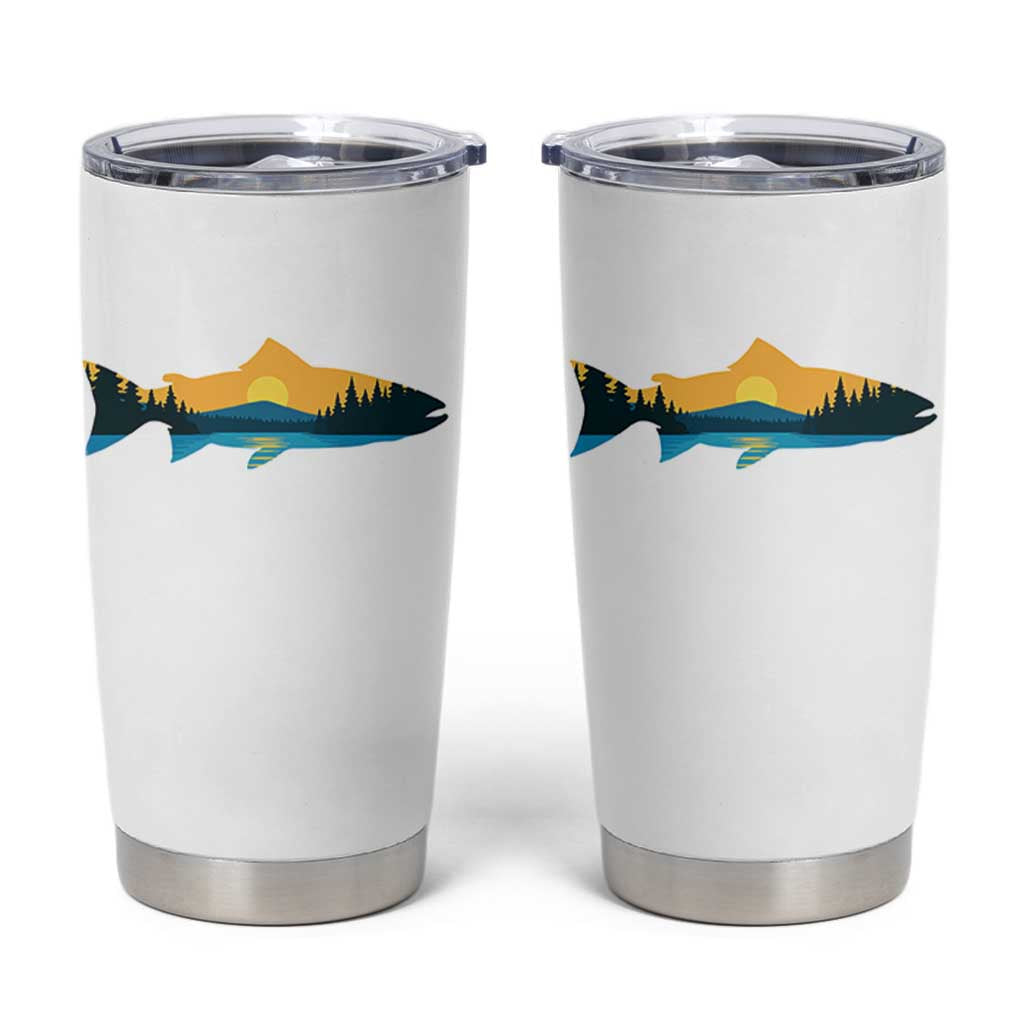 Trout Fly Fishing Outdoor Forest Mountain Nature Wildlife Fisherman Tumbler Cup - Wonder Print Shop