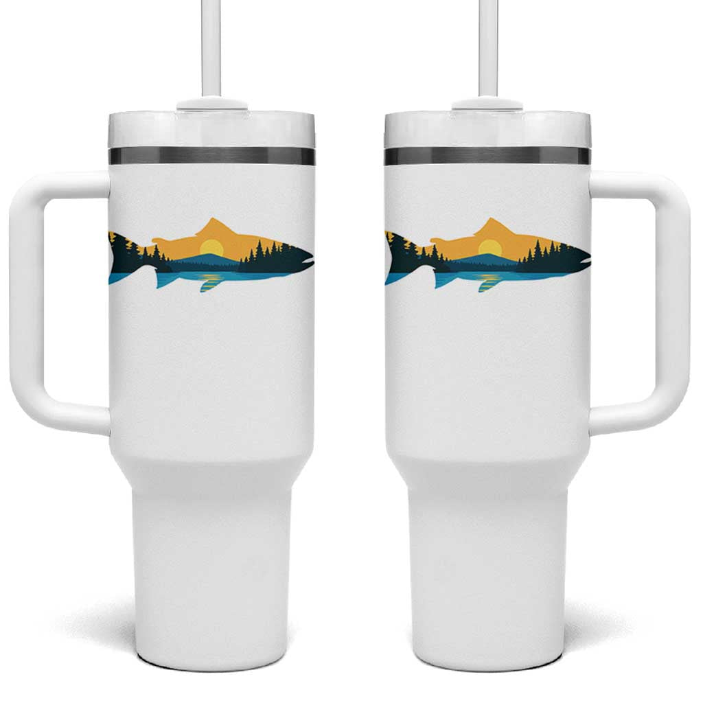 Trout Fly Fishing Outdoor Forest Mountain Nature Wildlife Fisherman Tumbler With Handle - Wonder Print Shop