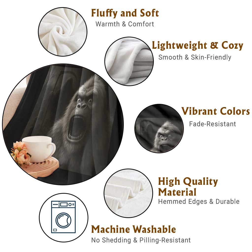 Funny Bigfoot Sasquatch Halloween The Grim Reaper Throw Blanket - Wonder Print Shop