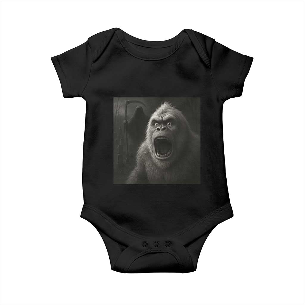 Funny Bigfoot Sasquatch Halloween The Grim Reaper Baby Onesie - Wonder Print Shop