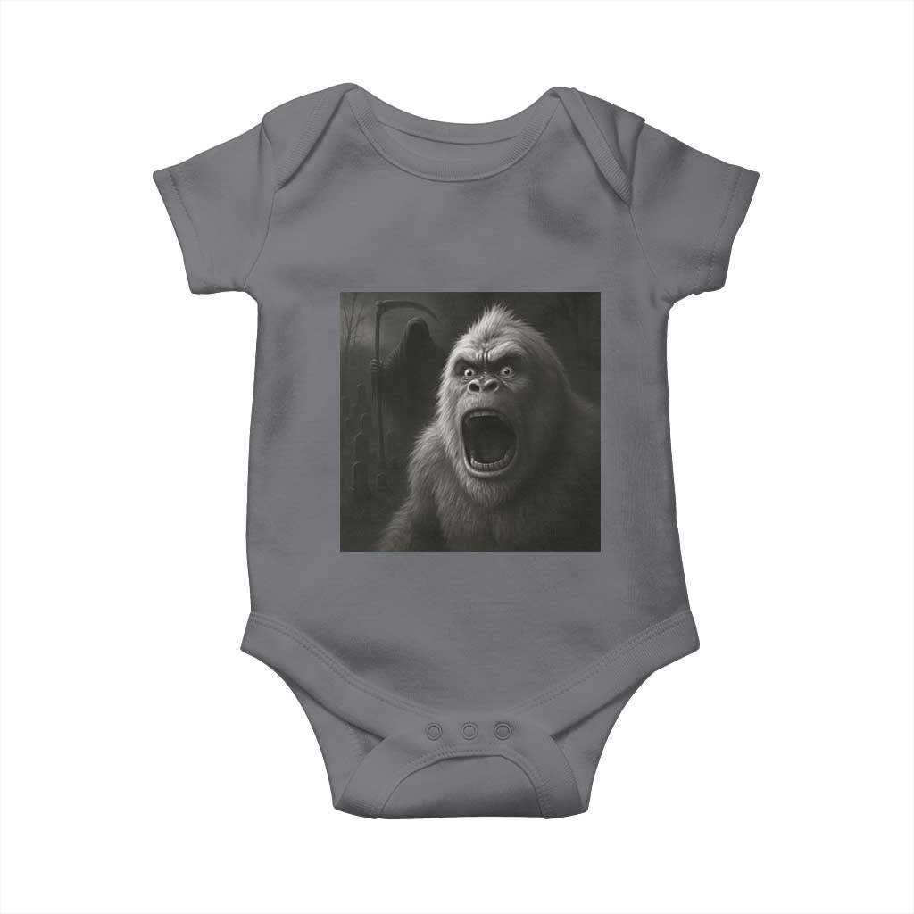 Funny Bigfoot Sasquatch Halloween The Grim Reaper Baby Onesie - Wonder Print Shop