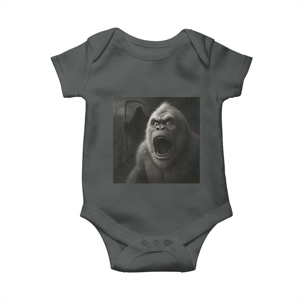 Funny Bigfoot Sasquatch Halloween The Grim Reaper Baby Onesie - Wonder Print Shop