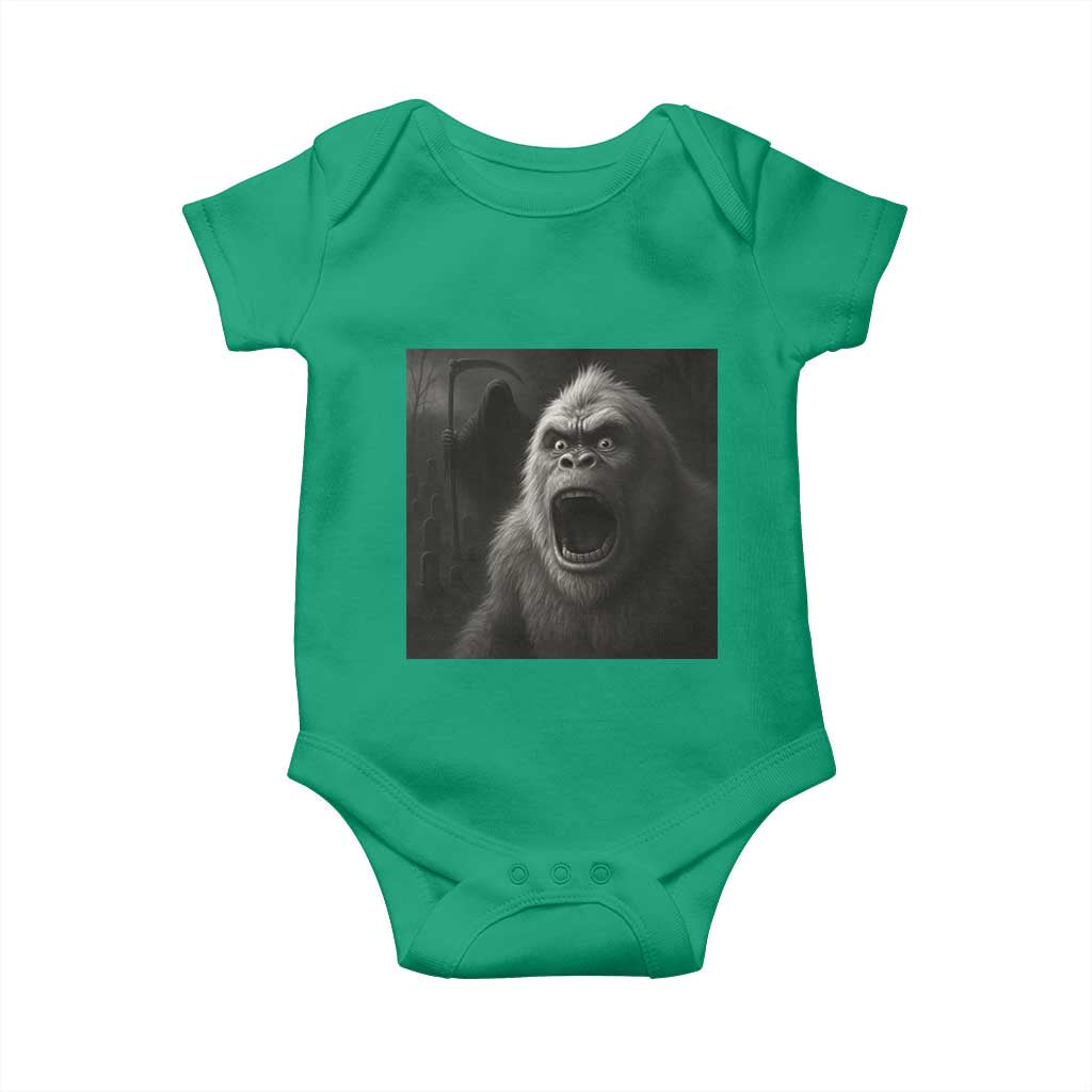 Funny Bigfoot Sasquatch Halloween The Grim Reaper Baby Onesie - Wonder Print Shop