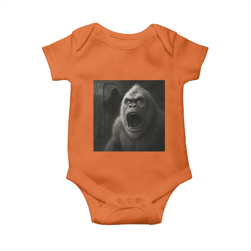 Funny Bigfoot Sasquatch Halloween The Grim Reaper Baby Onesie - Wonder Print Shop