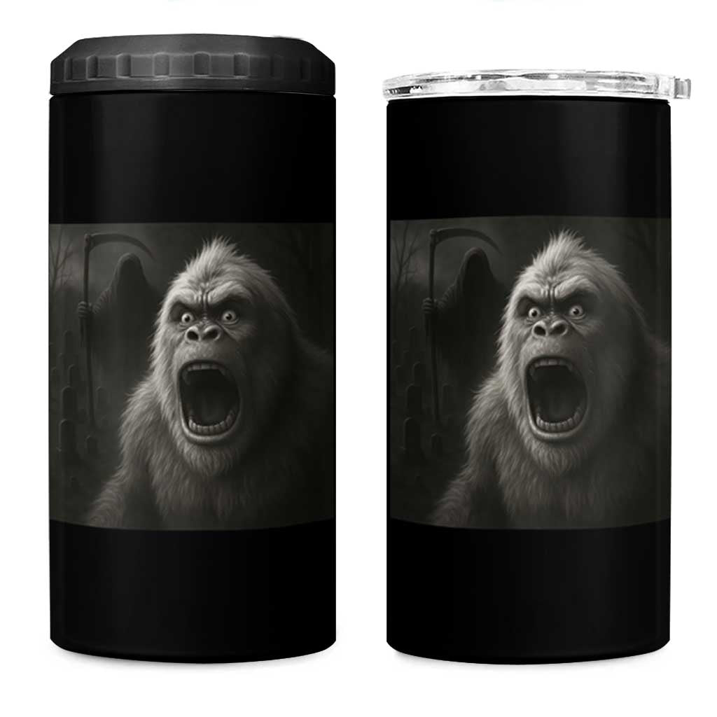 Funny Bigfoot Sasquatch Halloween The Grim Reaper 4 in 1 Can Cooler Tumbler - Wonder Print Shop