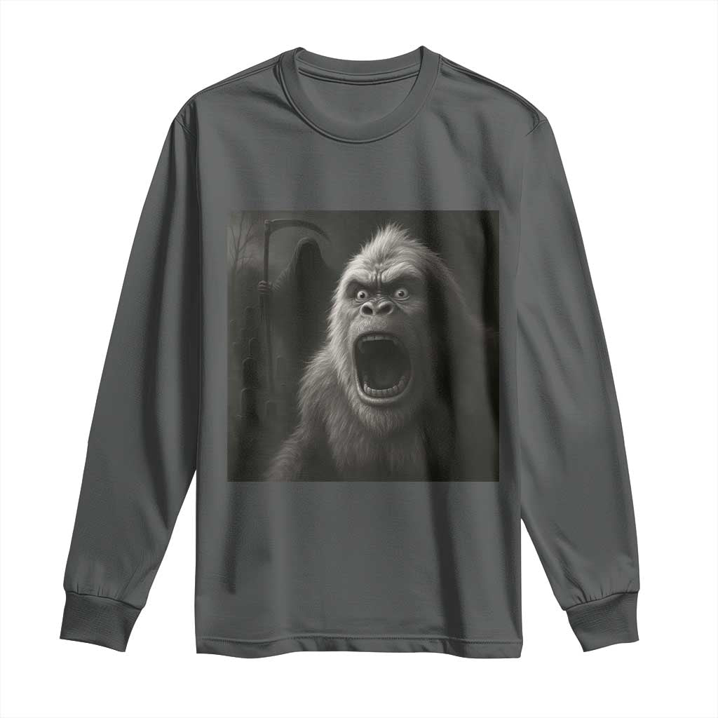 Funny Bigfoot Sasquatch Halloween The Grim Reaper Long Sleeve Shirt - Wonder Print Shop