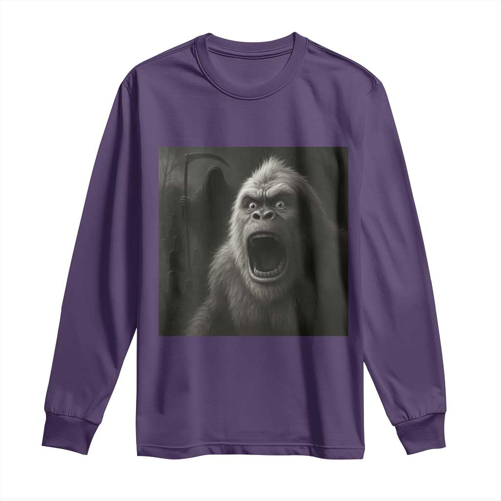 Funny Bigfoot Sasquatch Halloween The Grim Reaper Long Sleeve Shirt - Wonder Print Shop